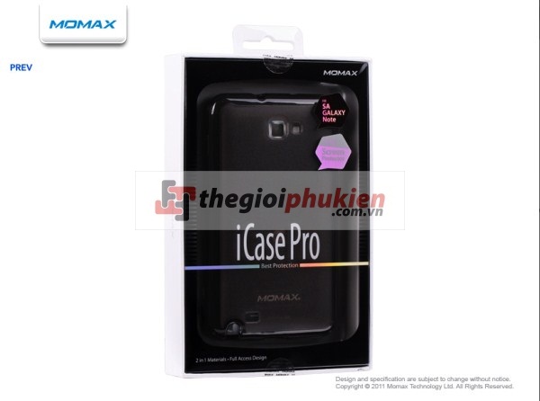 Ốp lưng Samsung Note - i9220 black Momax iCase Pro